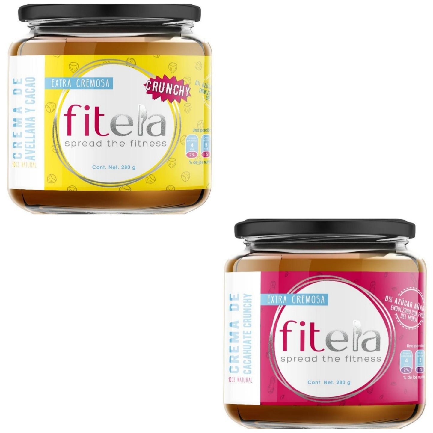 2 TARROS: AVELLANA CON CACAO Y CACAHUATE CRUNCHY